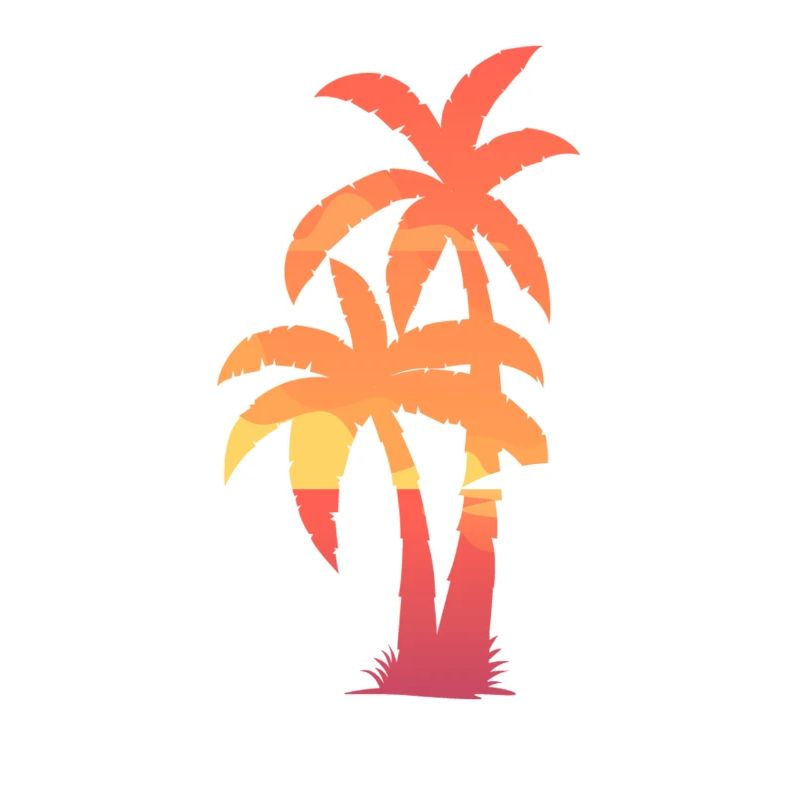 Conception de plage en détresse de palmier