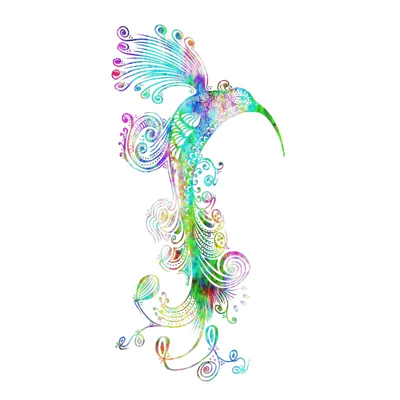 zentangle hummingbird psychedelic