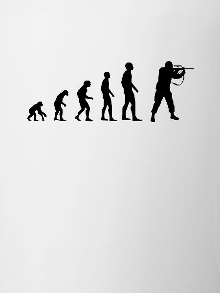 Evolution desmenschen Soldat Kämpfer Waffe