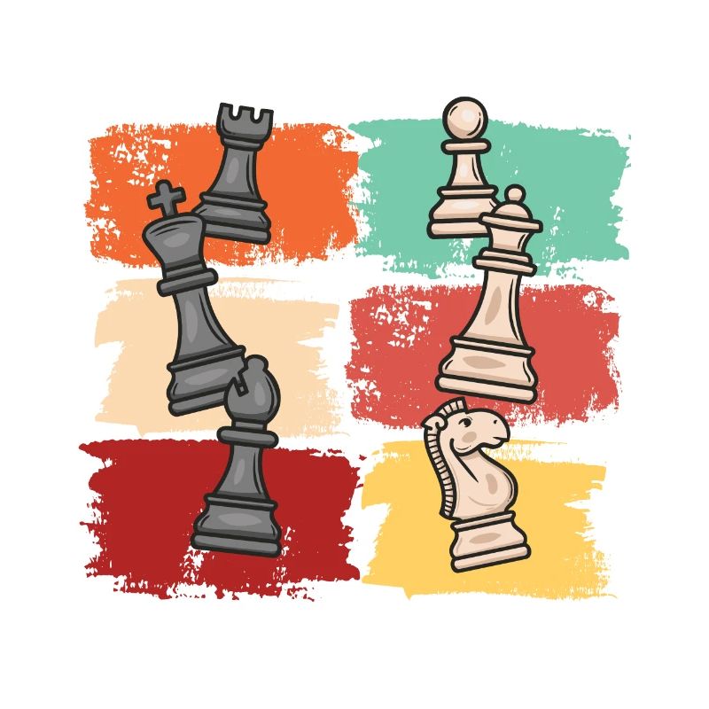 Retro Chess Board Chess Player Chess Pieces
