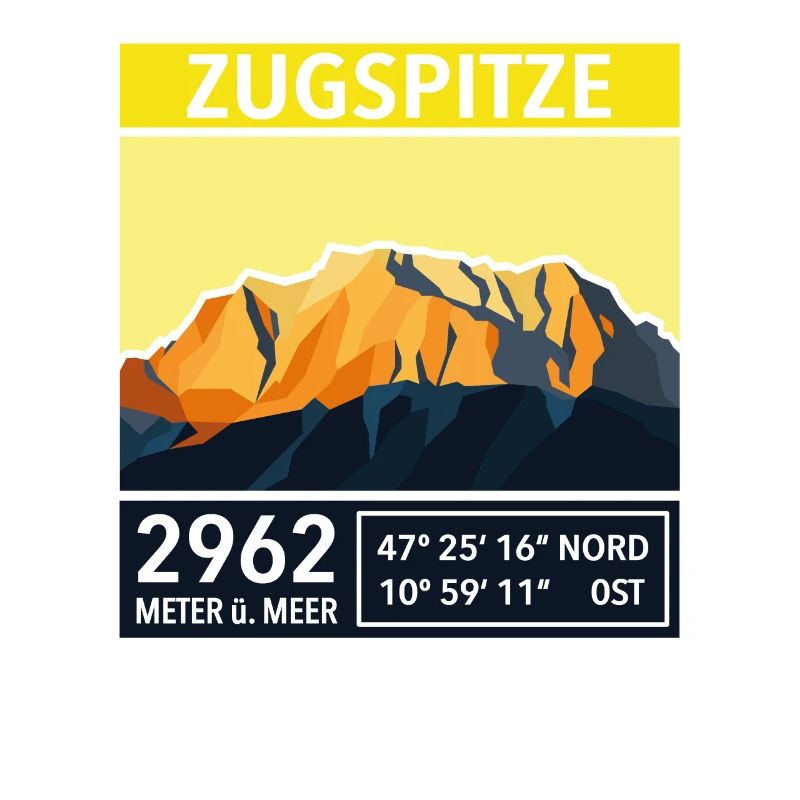 Zugspitze Garmisch Bavaria Vintage Low Poly Summit