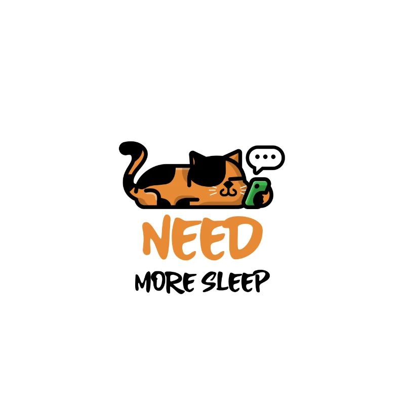Sleepy texting cat needs more sleep