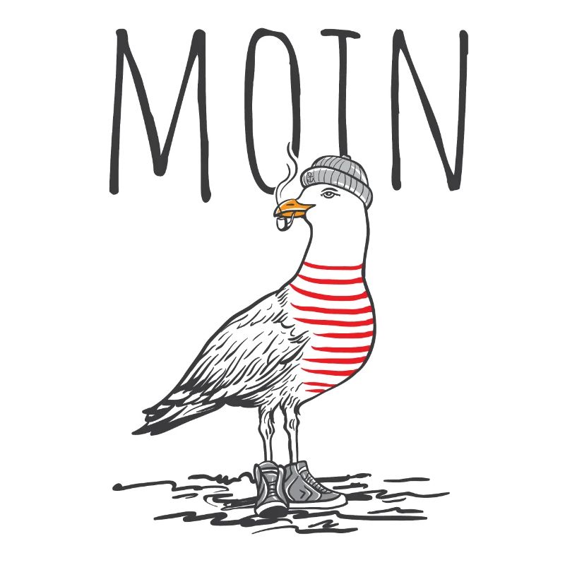 Moin Digga Möwe Vogel See Meer Segeln