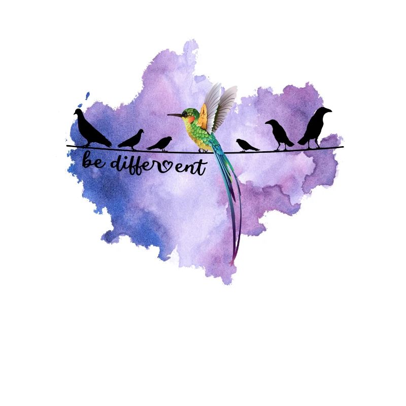 Be Different Süßes Vogel Colibri Sei Anders Spruch