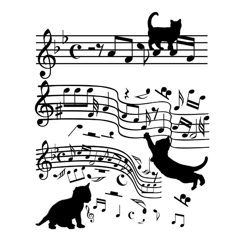 Chats notes de musique clef chat amoureux