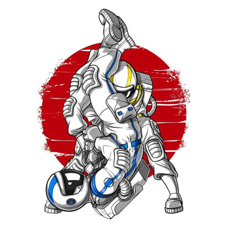 Combattants d'astronautes de Jiu-Jitsu