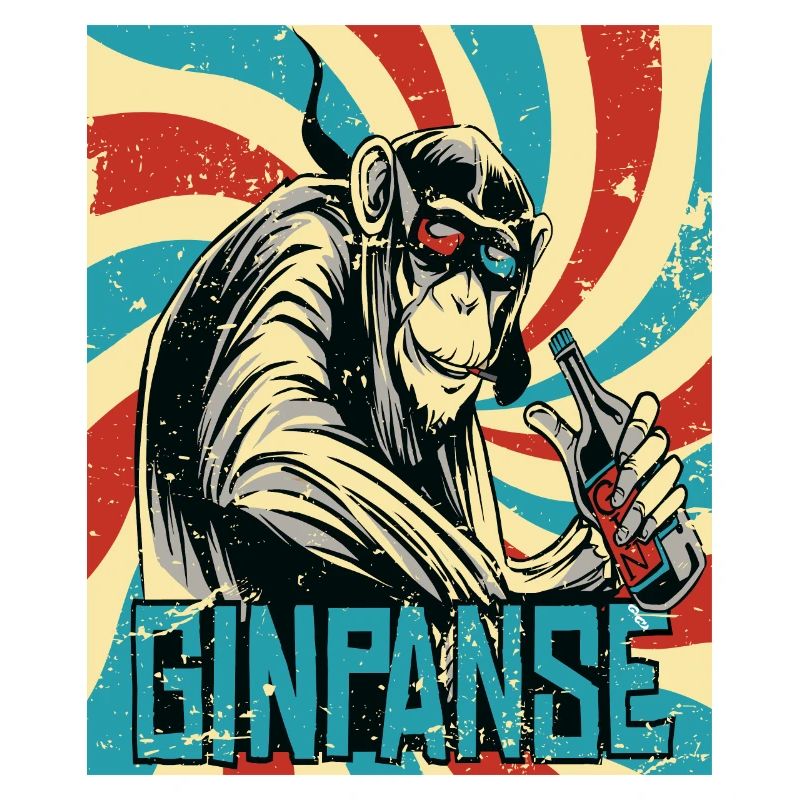Retro ginpanse monkey