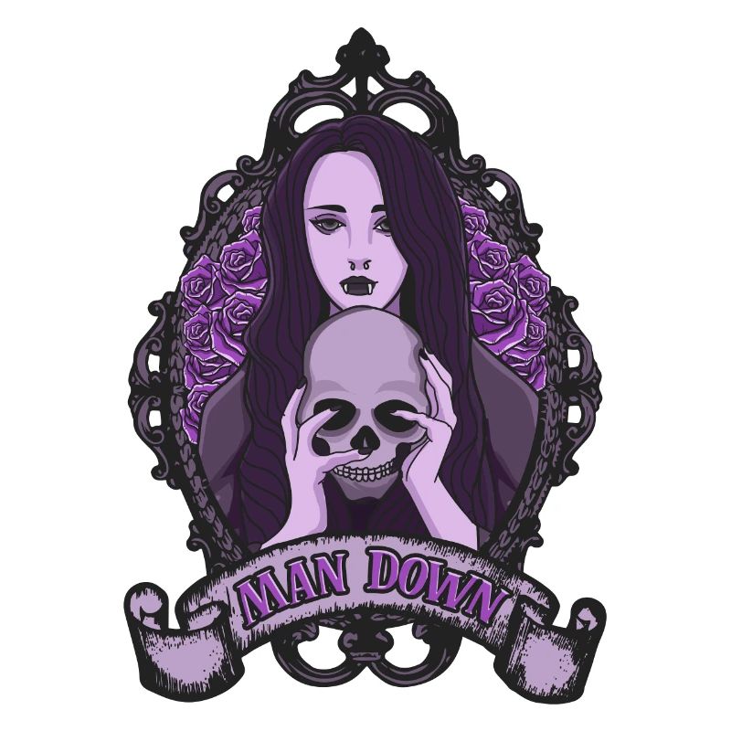 Dark Goth Man Down Vampir Mädchen Nasenring