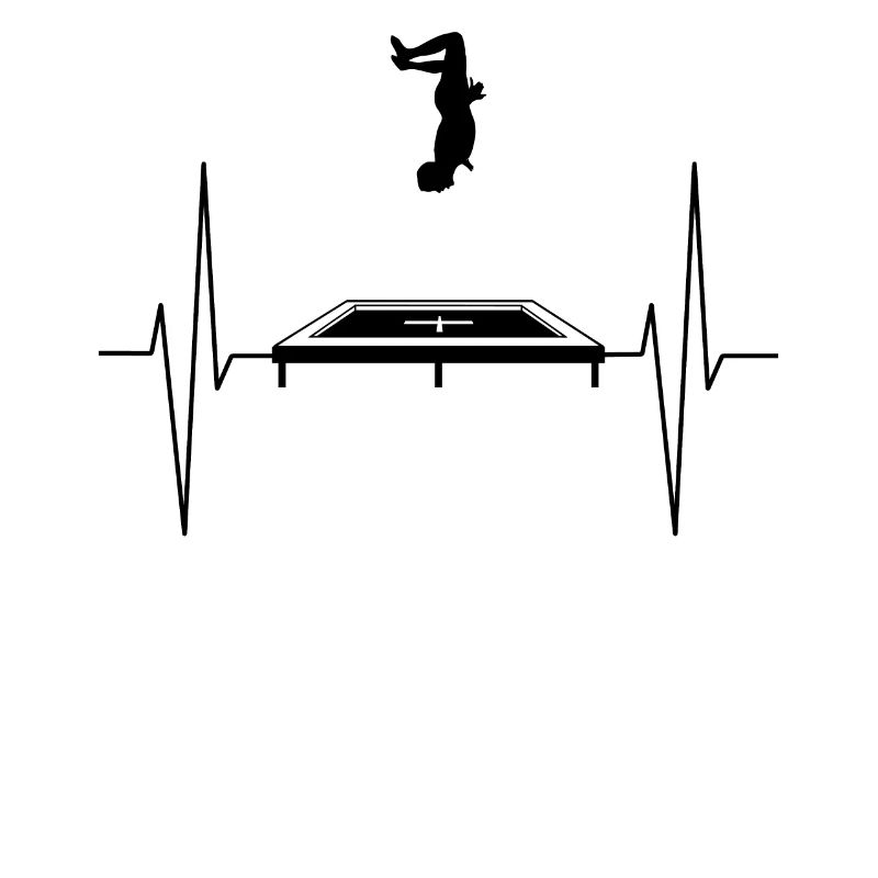 Trampolin Springen Sprung EKG Linie Geschenk