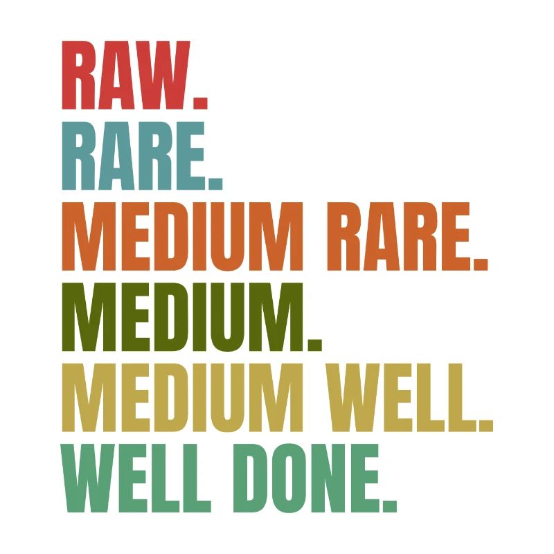 BBQ - Raw - Rare - Medium - Well Done - Retro