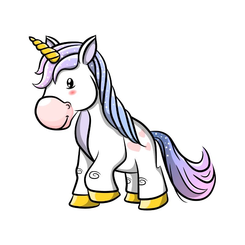 Ein süßes Einhorn mit glitzer im Haar