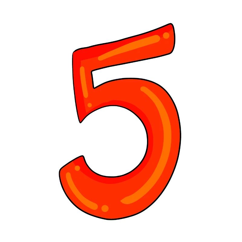 Number 5 red number five