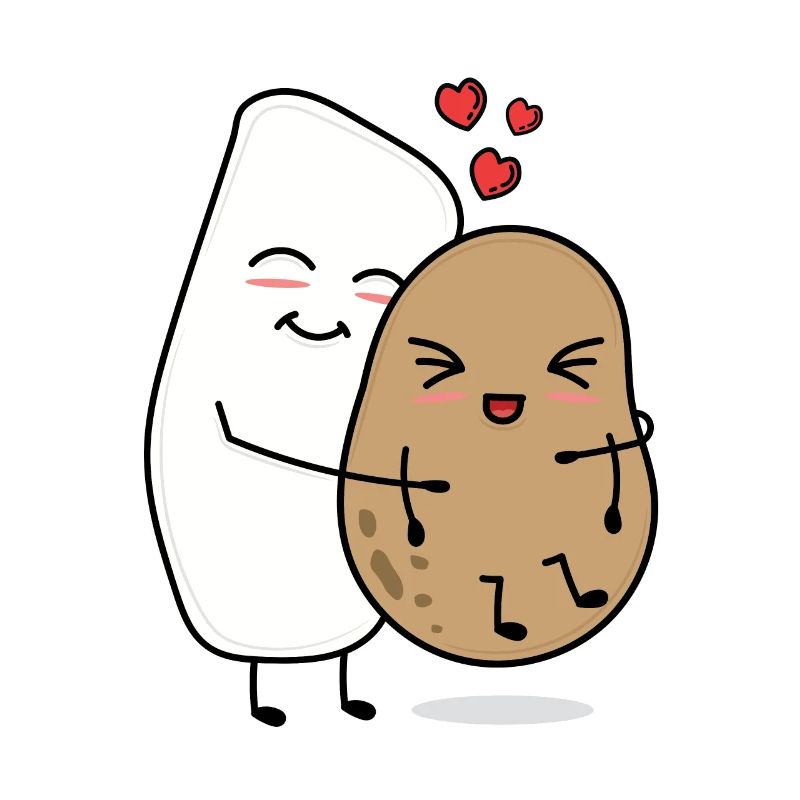 Marzipan hugs potato gift idea