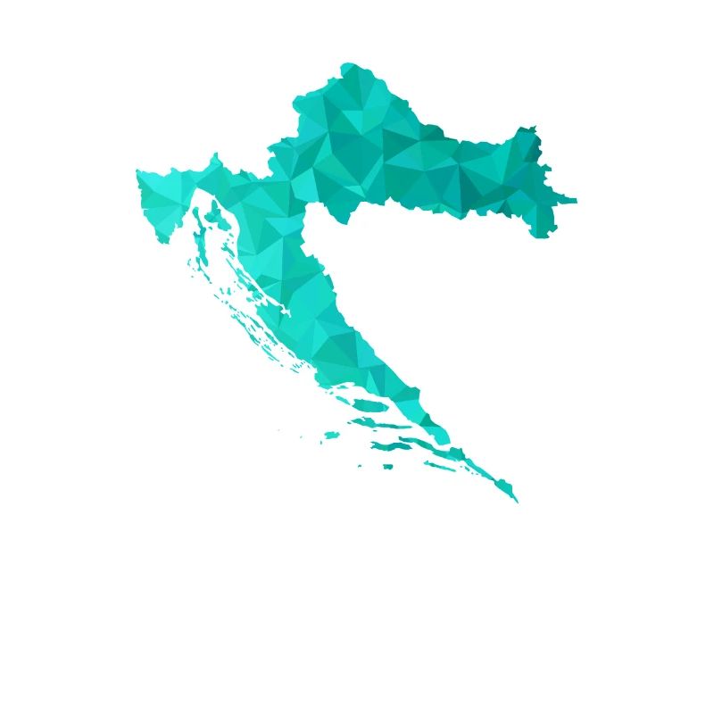 Croatia Map in Polygon Style - Croatia