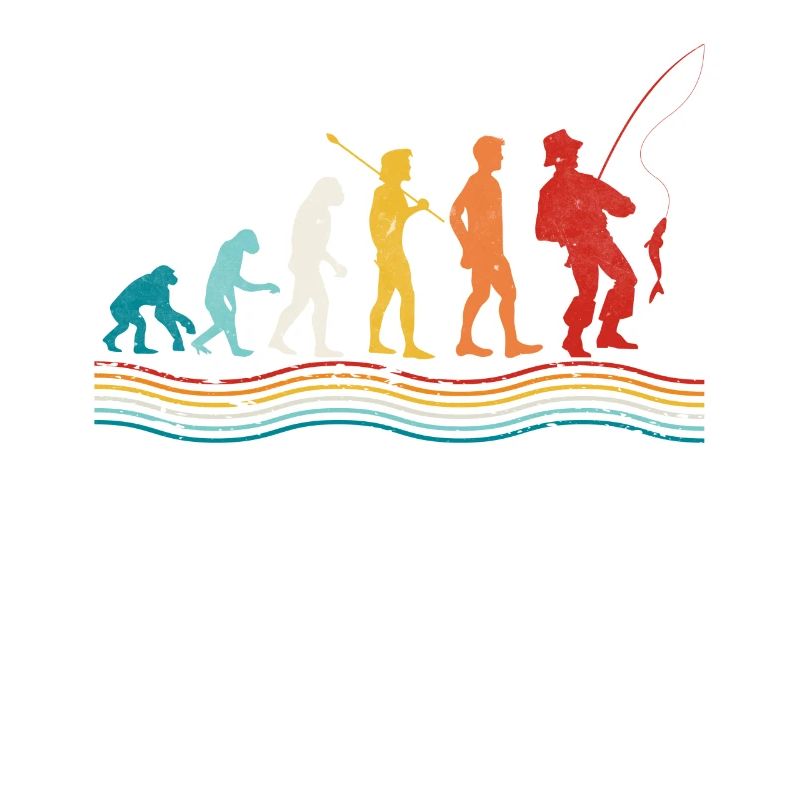 Évolution de la pêche du pêcheur humain drôle de pêcheur