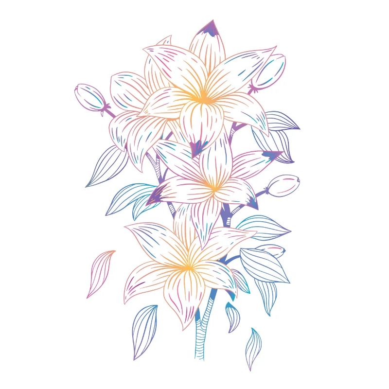 Lilies with a rainbow motif
