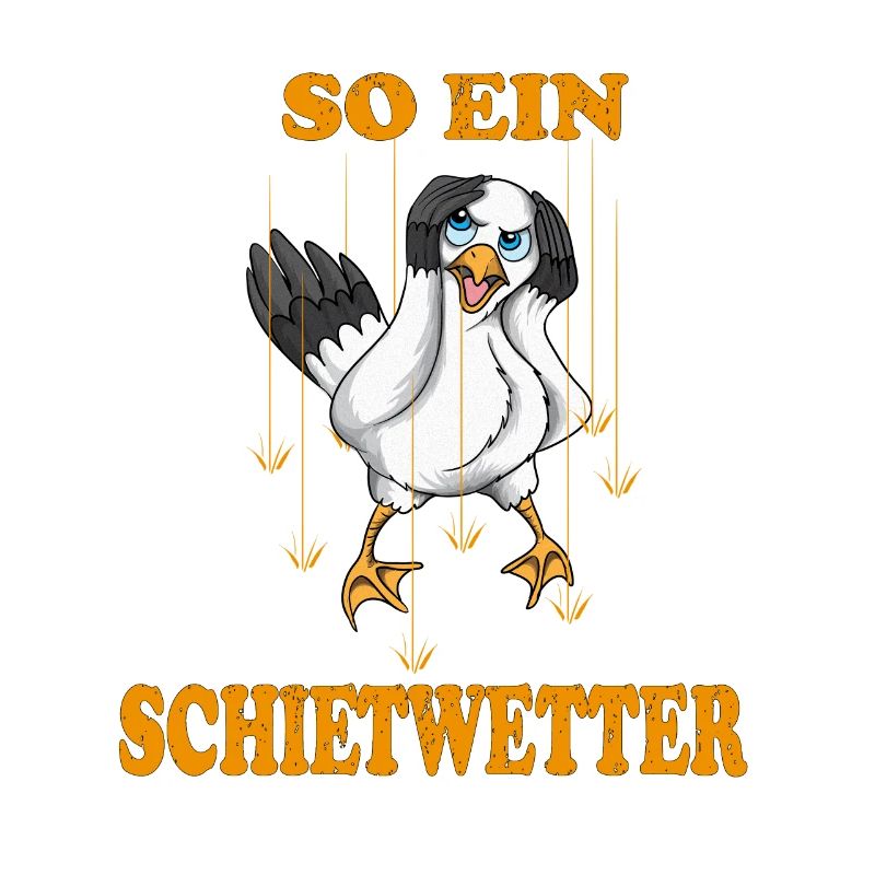 Plattdeutsche Möwe so ein Schietwetter Nordsee