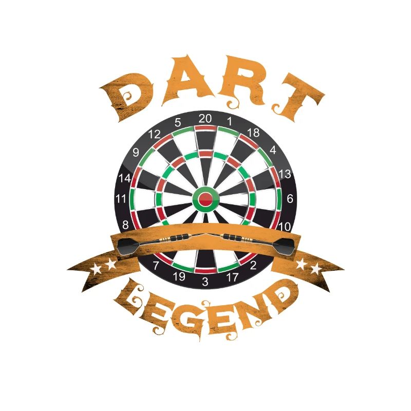 Dart board with darts