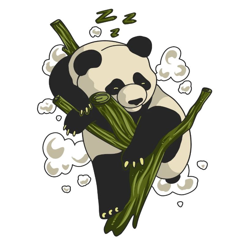 Schlafender Panda Pandabär Geschenk Tier Bambus