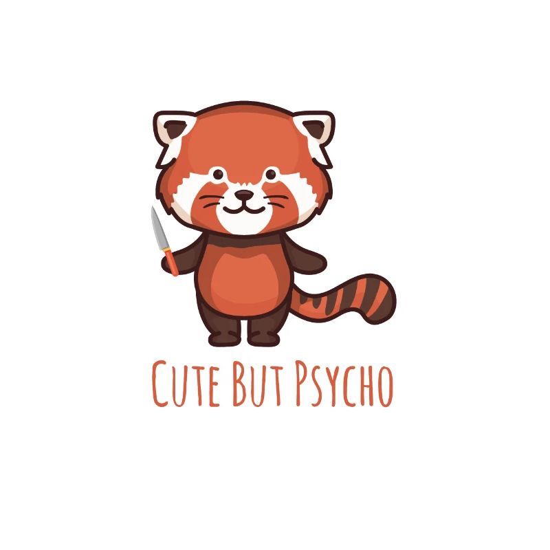 Mignon mais psycho - Panda rouge avec un couteau