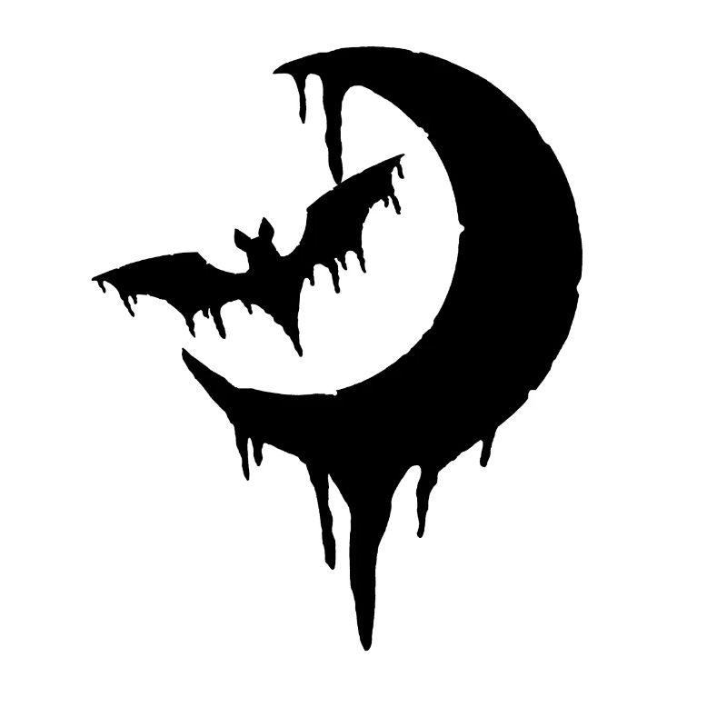 Bat with crescent moon