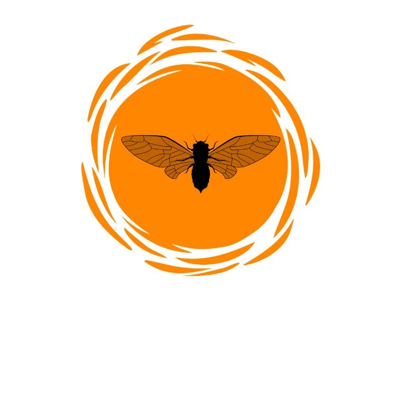 Cicada Graphic Art / Sun Silhouette Bugs Insectes