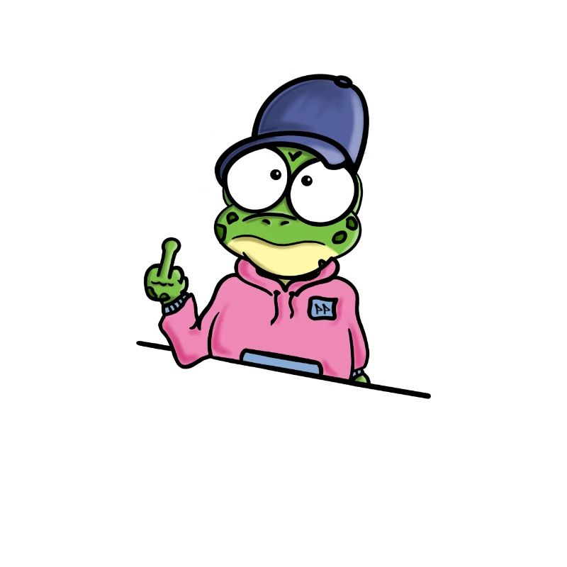Frog shows middle finger