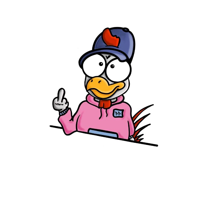 Chicken shows middle finger