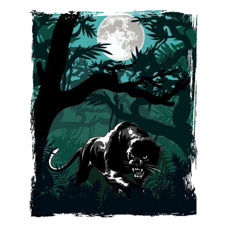 Panthère noire dans la jungle