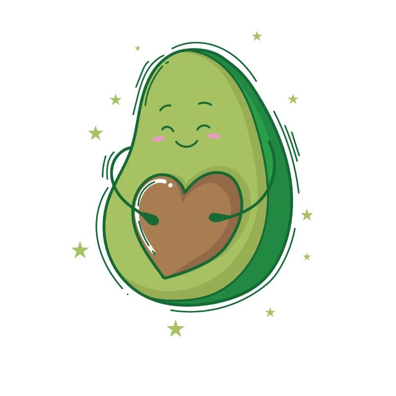 Avocado mit Herz als Kern