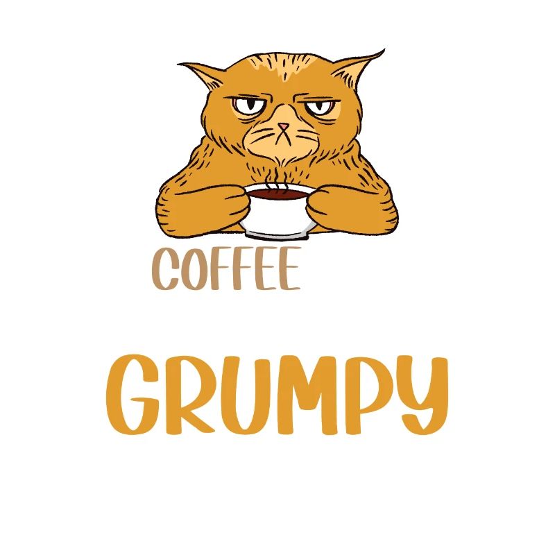 Café café grumpy chat bureau lundi