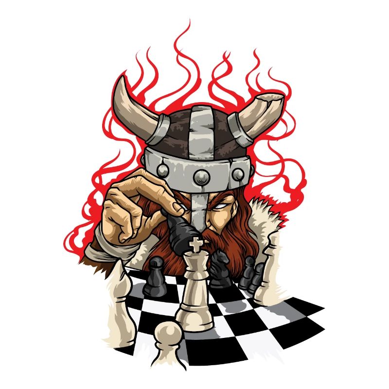 Courageux Vikings avec l’échiquier - Échecs