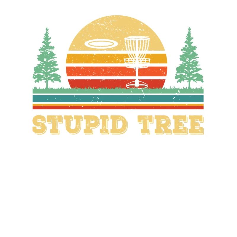 Disc Golf T Shirt Retro dumm Baum Tshirt Disc Go