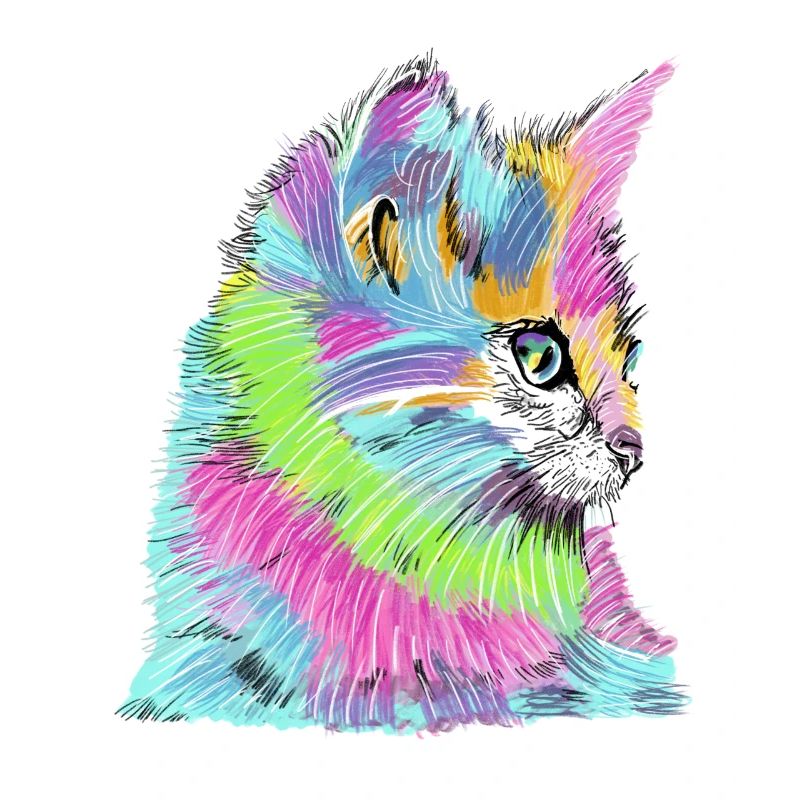 Chat coloré