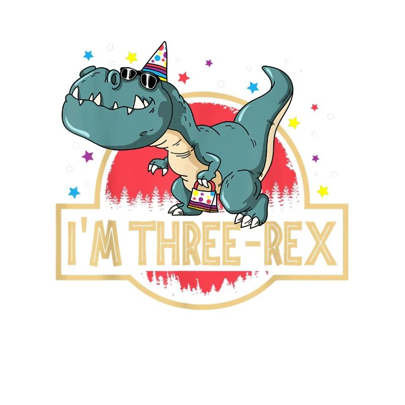 3ème anniversaire Joyeux Anniversaire Dino T Rex Three Rex