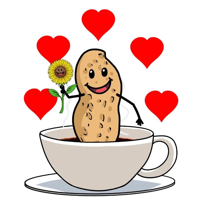 Good morning peanut coffee cup flower breakfast