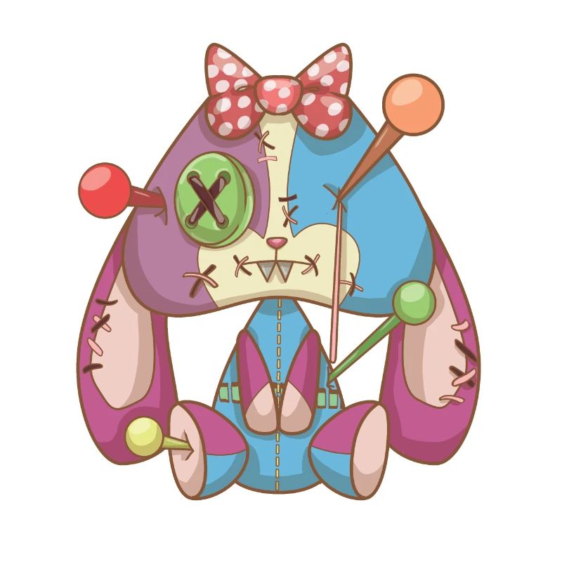 Pastel Goth Voodoo Doll Creepy Cute rabbit