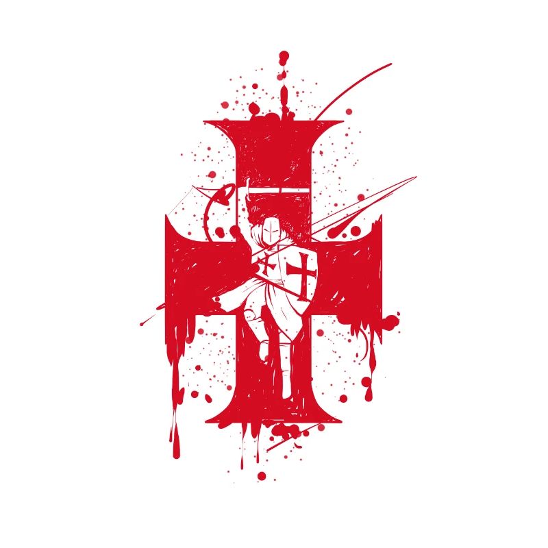 Croix et cheval Chevalier Templier