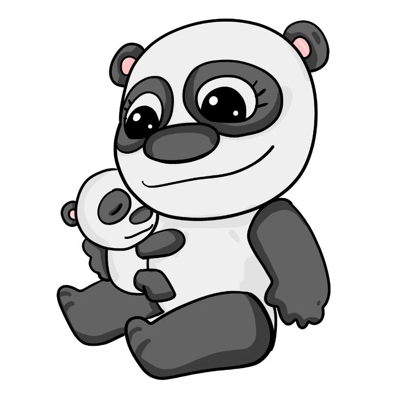 Panda avec bébé - Panda avec enfant