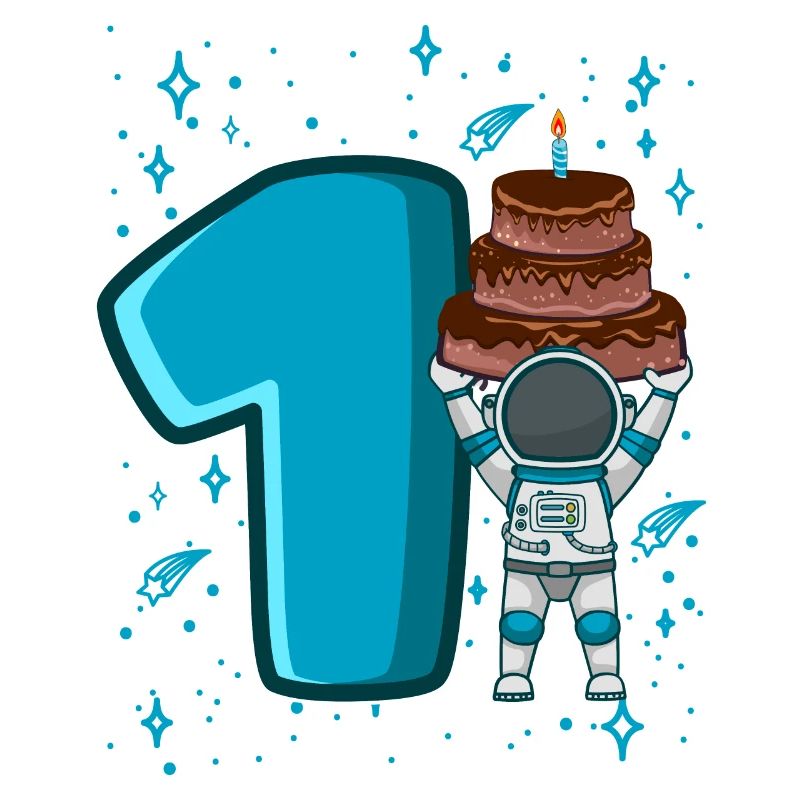 1 anniversaire jeune 1 année astronaute spatial