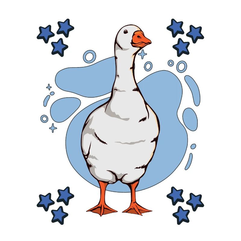 Gänse Goose Blue Design