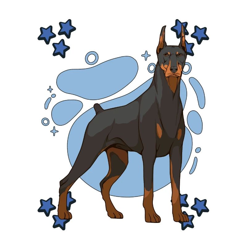 Dobermann Doberman Blue Design
