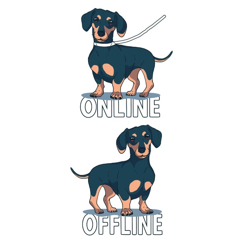 Teckel avec laisse et drôle de sort canin
