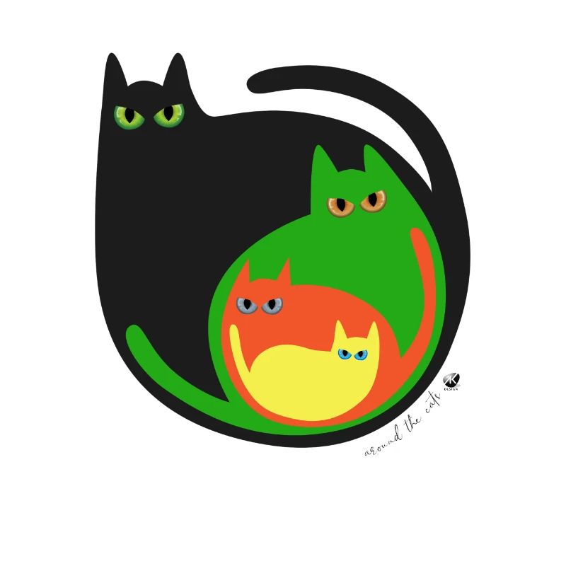 Round colored cat image