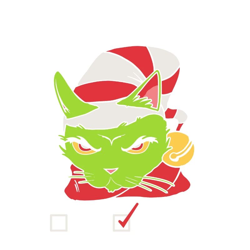 Chat de Noël vert effronté Noël