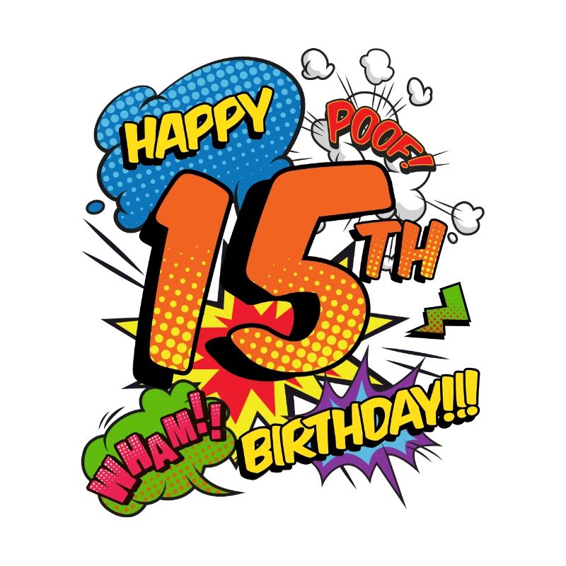 15th Birthday Young Comic Style Superheroes