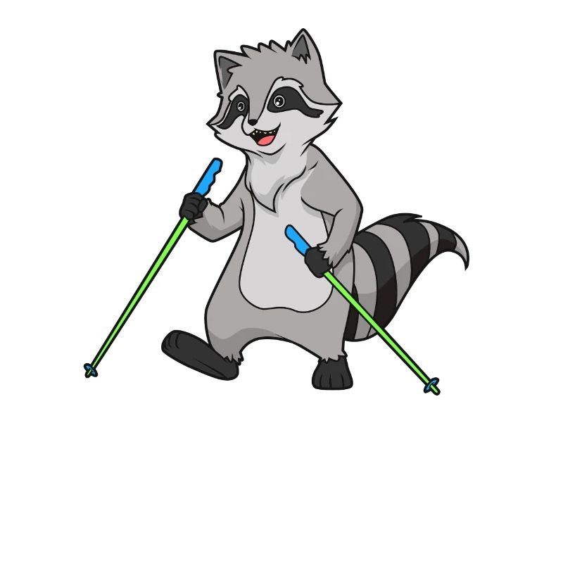 Nordic Walking Comic Waschbär
