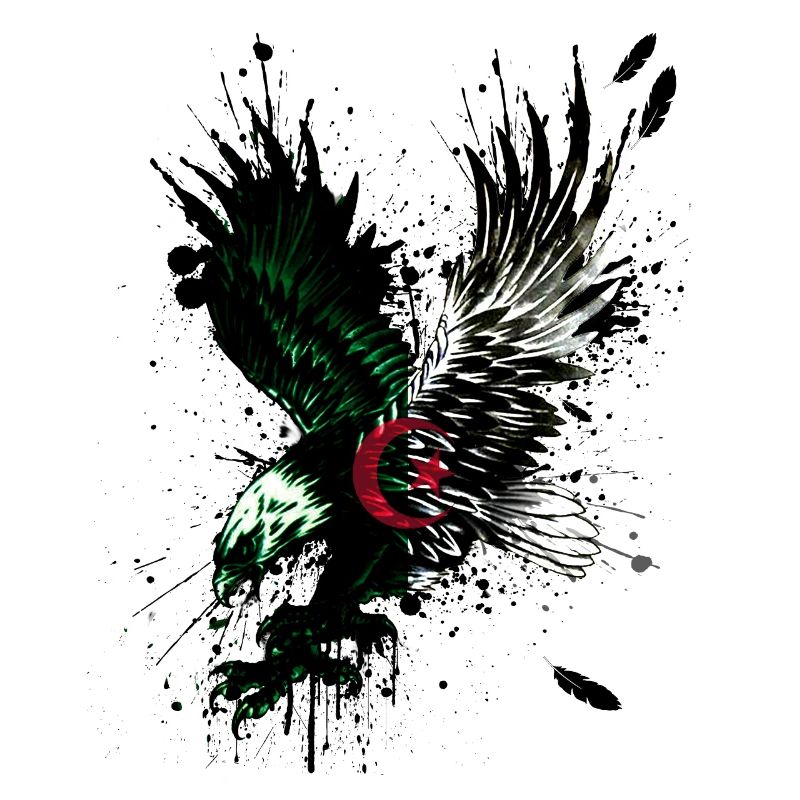 Drapeau Algérie - aigle drapeau algérien