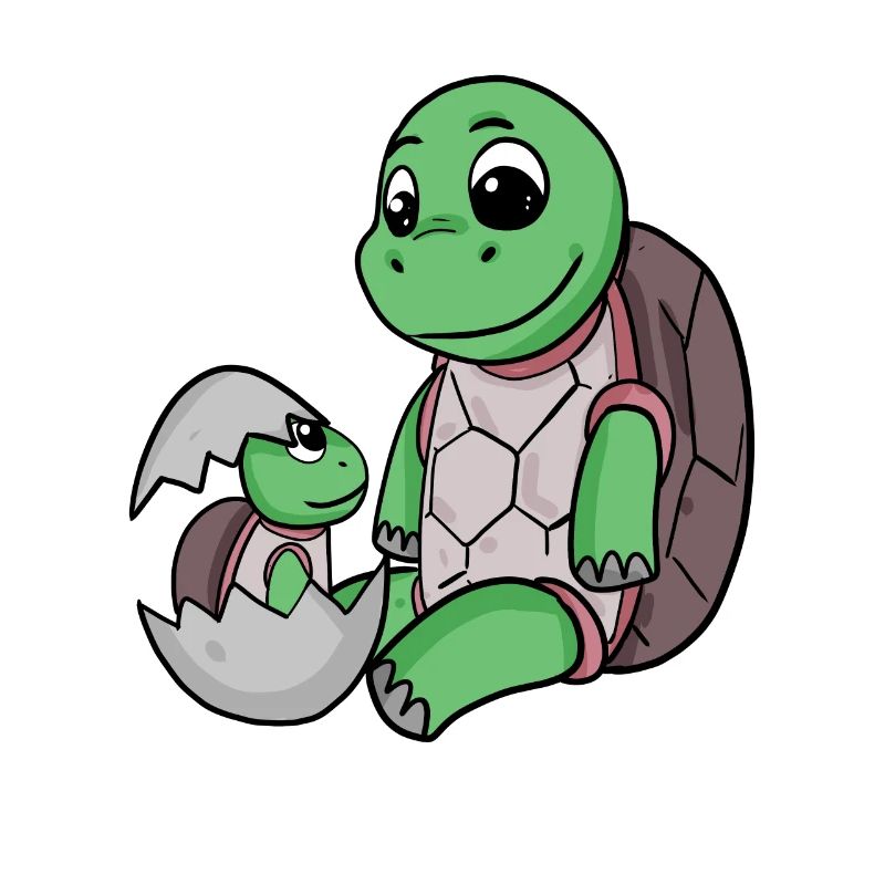 Turtle with Baby Turtle