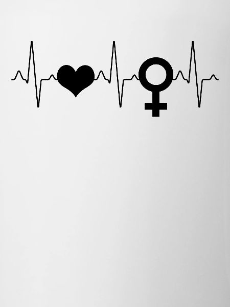 Woman's symbol heartbeat
